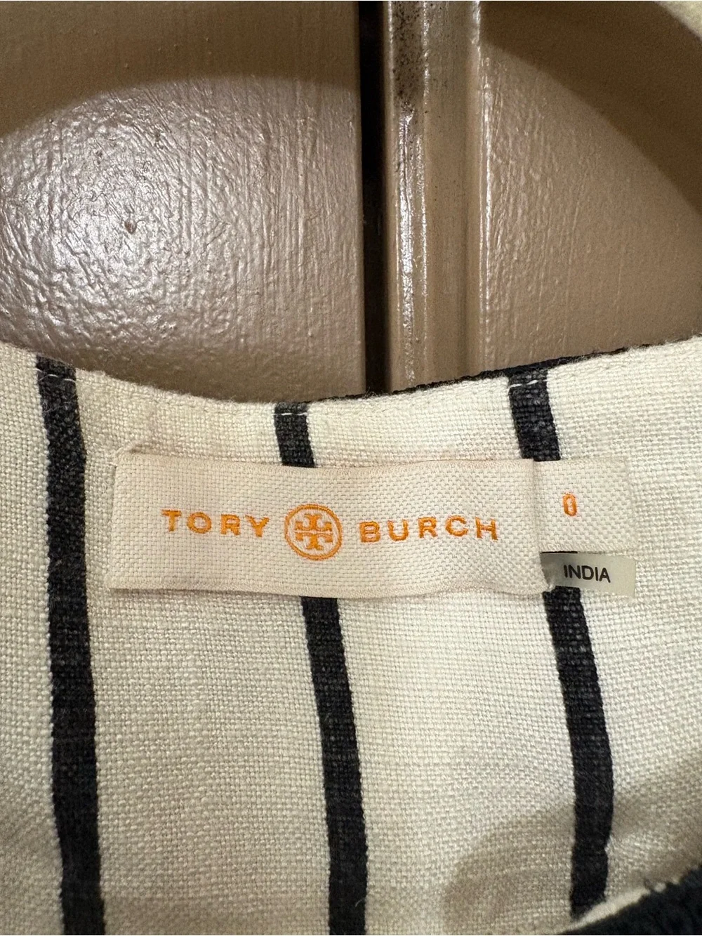 Tory Burch Linen Tunic Size 0 Ivory and Black